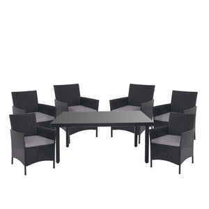 Poly-Rattan Gartenmöbel Set Balkon Sitzgarnitur mit Kissen anthrazit