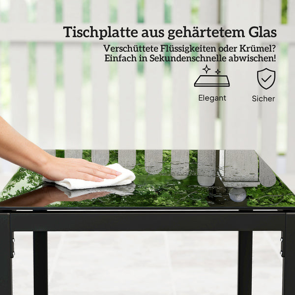 Gartenmöbel Set Rattan 3-teilig mit Stühlen und Tisch