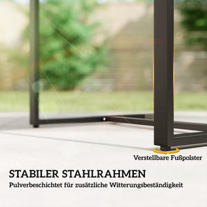 Gartenmöbel Set Rattan 3-teilig mit Stühlen und Tisch dunkelgrau