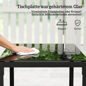 Gartenmöbel Set Rattan 3-teilig mit Tisch und Stühlen hellgrau
