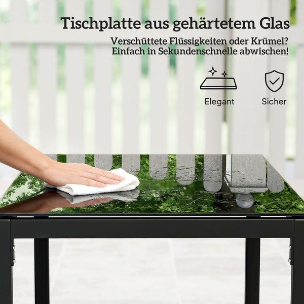 Gartenmöbel Set Rattan 3-teilig mit Tisch und Stühlen hellgrau