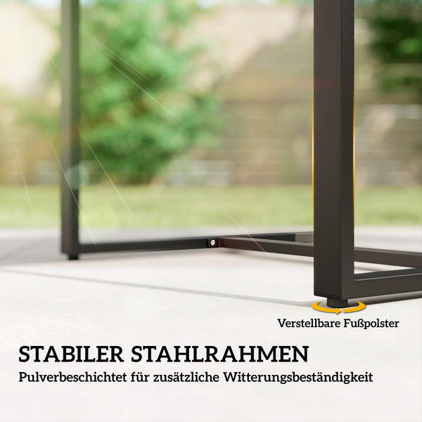 Gartenmöbel Set Rattan 3-teilig mit Tisch und Stühlen hellgrau