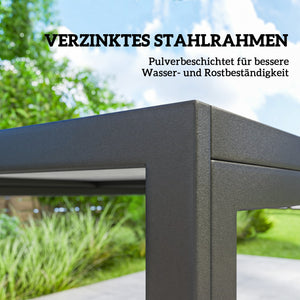 Gartenmöbel Set mit Tisch und 6 Stühlen Holzoptik schwarz