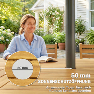 Gartenmöbel Set 7-teilig klappbar mit Tisch und 6 Stühlen Holz