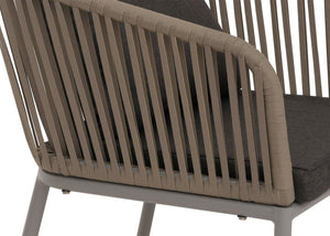 Gartenmöbel Set Alu grau, Tisch 140x80cm & 4 Stühle, wetterfest