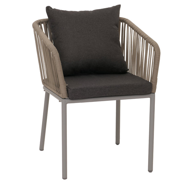 Gartenmöbel Set Alu grau, Tisch 140x80cm & 4 Stühle, wetterfest