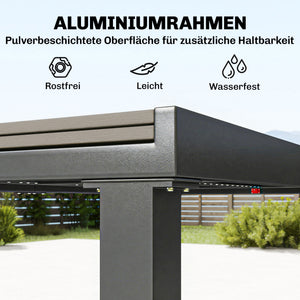 Gartenmöbel Set 7-teilig ausziehbar mit Tisch und Stühlen Holzoptik Aluminium