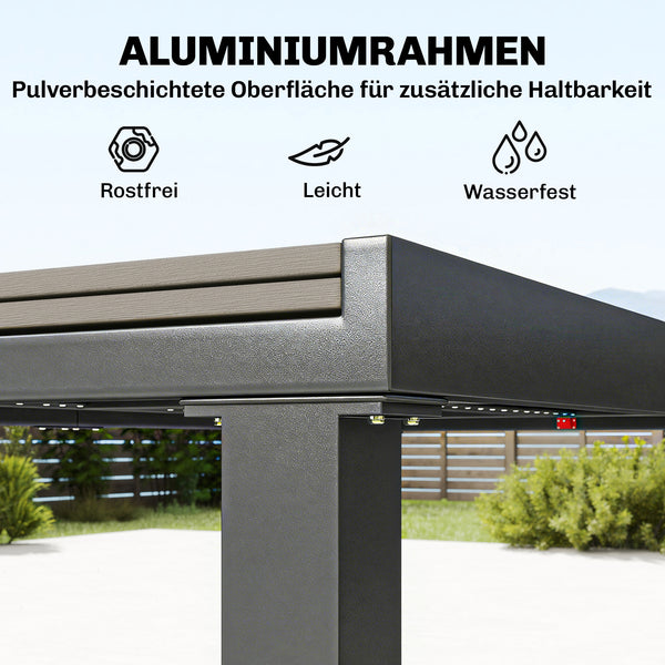 Gartenmöbel Set 7-teilig ausziehbar mit Tisch und Stühlen Holzoptik Aluminium