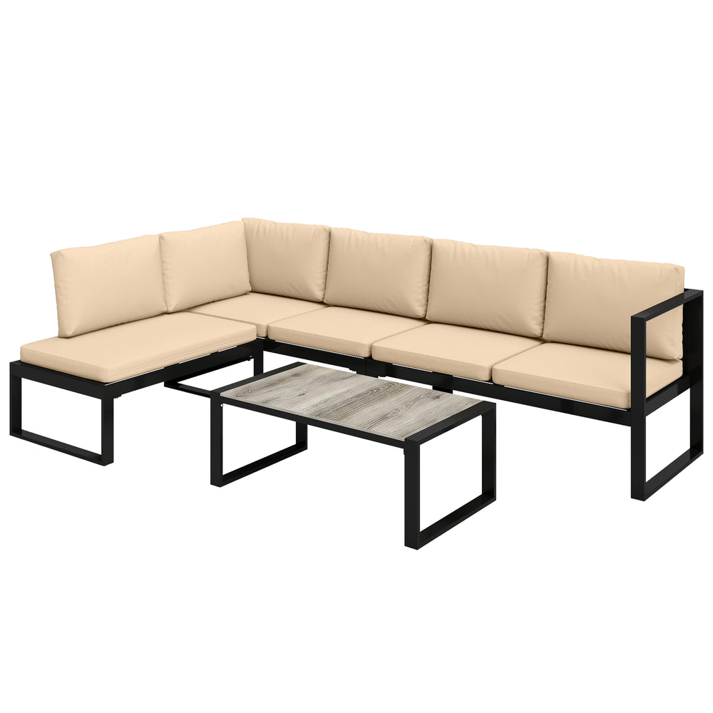 Gartenmöbel-Set Sofa Tisch 4-teilig für Balkon khaki
