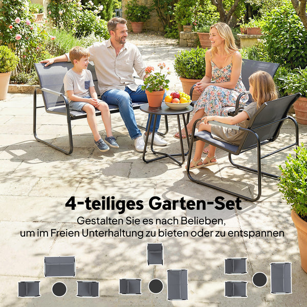 Gartenmöbel Set Sitzgruppe für 4 Personen mit Sofa Sessel und Tisch