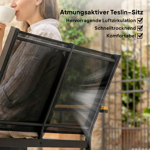 Gartenmöbel Set Sitzgruppe für 4 Personen mit Tisch Metall