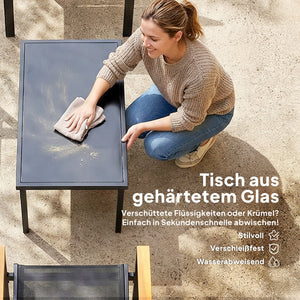 Gartenmöbel Set Sitzgruppe für 4 Personen mit Tisch Metall