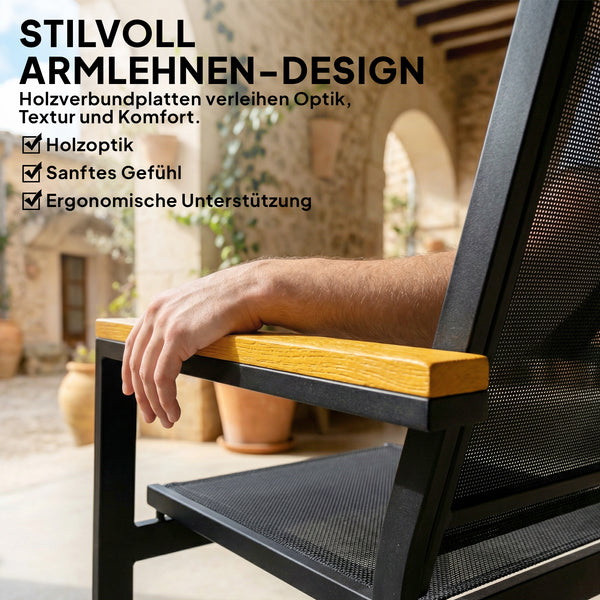 Gartenmöbel Set Sitzgruppe für 4 Personen mit Tisch Metall
