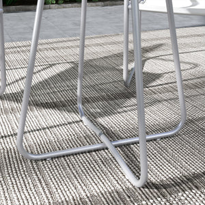 Gartenmöbelset 3-teilig mit Tisch und atmungsaktiven Stühlen hellgrau
