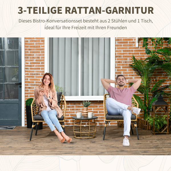 Gartenmöbel-Set 3-tlg modern & gemütlich