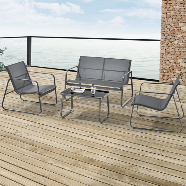 Gartenmöbelset Agira 4-tlg. Grau