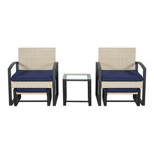 Gartenmöbelset Capaci 5-tlg. mit Fussteil Rattan
