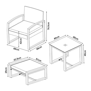 Gartenmöbelset Capaci 5-tlg. mit Fussteil Rattan