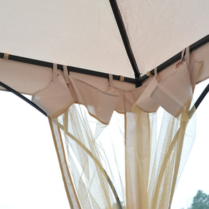 Gartenpavillon wetterfest mit Befestigung 3x3m beige schwarz