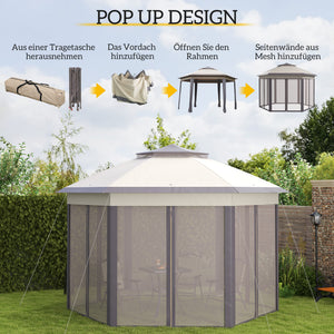 Gartenpavillon 4x4m sechseckig mit Tragetasche
