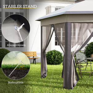 Gartenpavillon 4x4m sechseckig mit Tragetasche