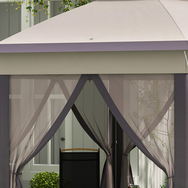 Gartenpavillon 4x4m sechseckig mit Tragetasche
