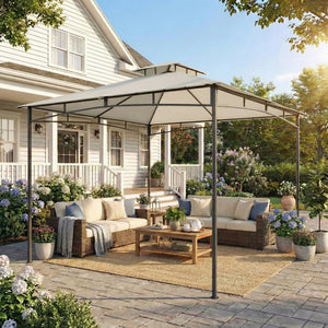 Gartenpavillon wasserabweisend stabil mit Doppeldach 3x3m