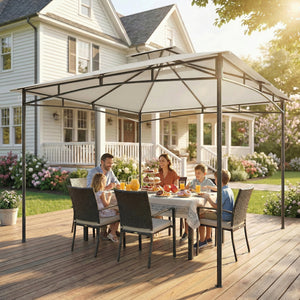 Gartenpavillon wasserabweisend stabil mit Doppeldach 3x3m