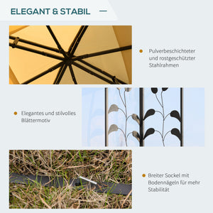 Gartenpavillon mit Doppeldach und Seitenteilen 3x3m beige