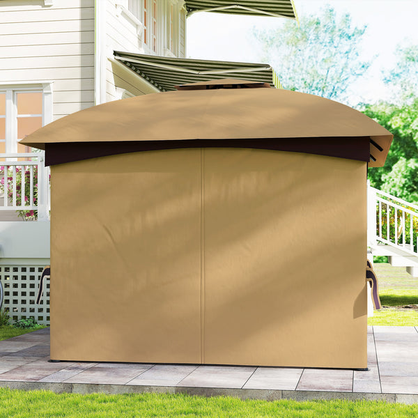 Gartenpavillon mit Lüftungsdach und Fenstern Stahl beige