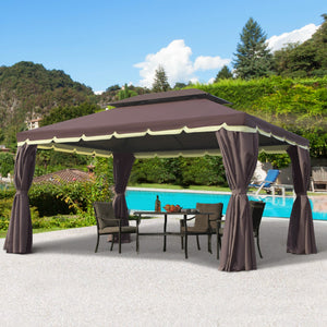 Gartenpavillon wetterfest mit Moskitonetz und Seitenteilen
