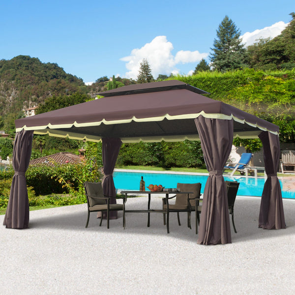 Gartenpavillon wetterfest mit Moskitonetz und Seitenteilen