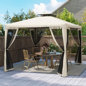 Gartenpavillon wetterfest mit Seitenwänden für Gartenparty grau