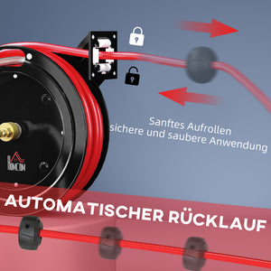 Gartenschlauchaufroller automatisch wandmontiert 15m Metall