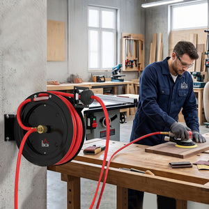 Gartenschlauchaufroller automatisch wandmontiert 15m Metall