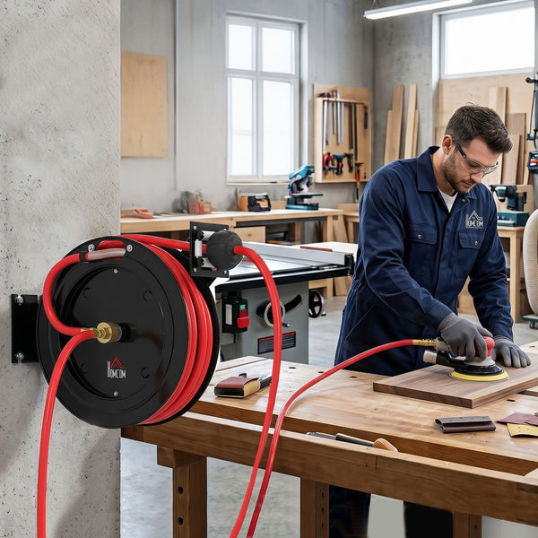 Gartenschlauchaufroller automatisch wandmontiert 15m Metall