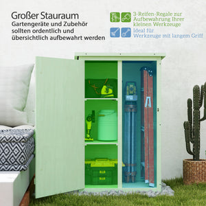 Gartenschrank abschliessbar mit Ablage und Bodenplatte Holz