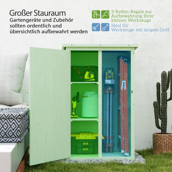 Gartenschrank abschliessbar mit Ablage und Bodenplatte Holz