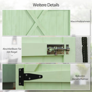 Gartenschrank abschliessbar mit Ablage und Bodenplatte Holz