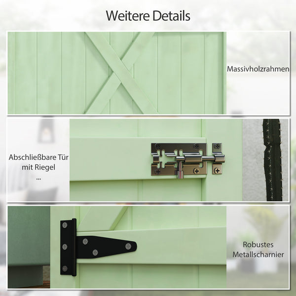 Gartenschrank abschliessbar mit Ablage und Bodenplatte Holz