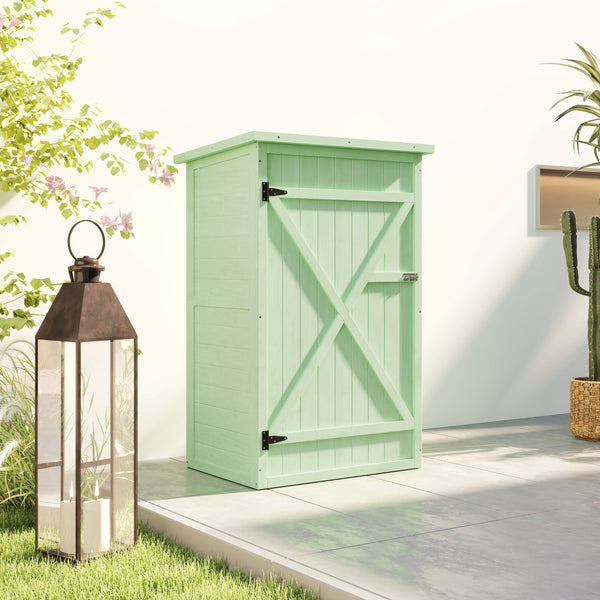 Gartenschrank abschliessbar mit Ablage und Bodenplatte Holz