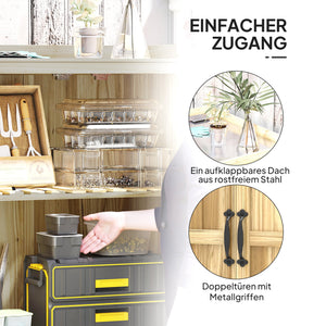 Gartenschrank mit Edelstahl Arbeitsfläche für aussen Holz
