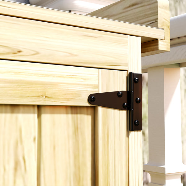 Gartenschrank mit Edelstahl Arbeitsfläche für aussen Holz