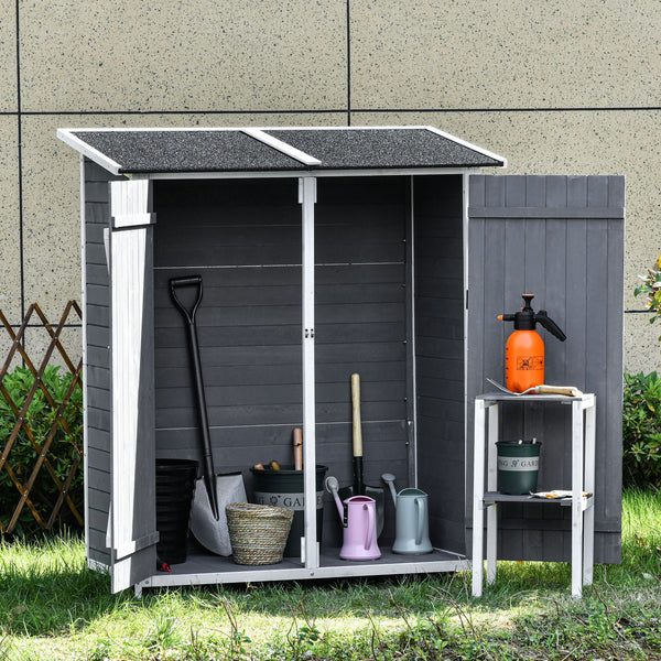 Gartenschrank mit Doppeltür und Dach für Gartenwerkzeug Holz