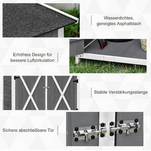 Gartenschrank mit Doppeltür und Dach für Gartenwerkzeug Holz