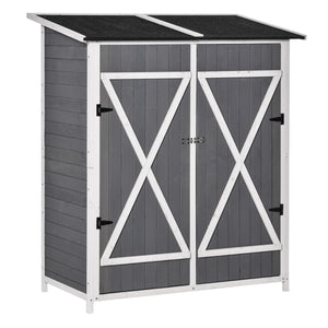 Gartenschrank mit Doppeltür und Dach für Gartenwerkzeug Holz