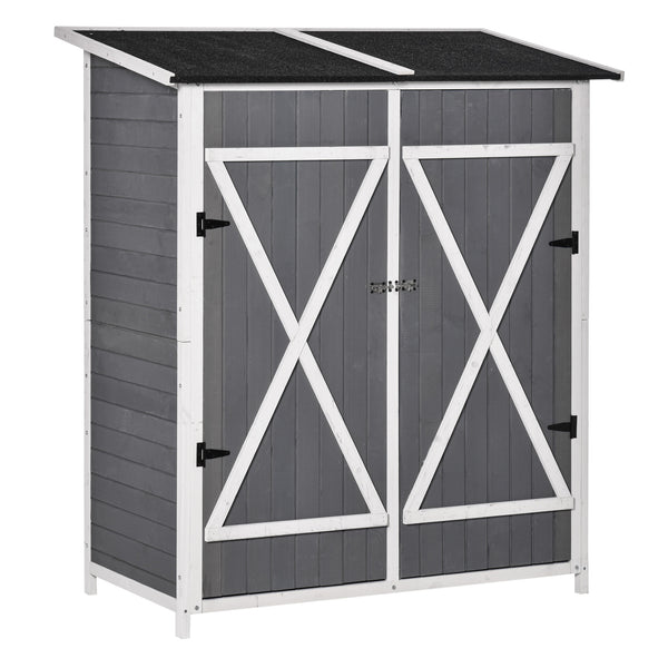 Gartenschrank mit Doppeltür und Dach für Gartenwerkzeug Holz