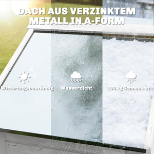 Gartenschrank extra hoch mit Ablage und belüftetem Dach Holz