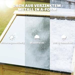Gartenschrank hoch mit Ablage und Belüftung für Garten Holz