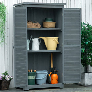 Gartenschrank mit Pultdach und Lamellentüren für Garten Holz